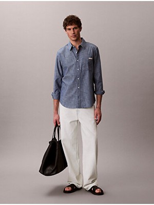 Calvin Klein Erkek Ls Chambray Classic Gömlek