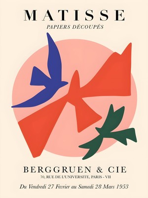 Fuart.Co Matisse Kuş Uçuşu Matisse Sanat Serisi Dijital Baskı Poster (Çerçevesiz) Mtfu