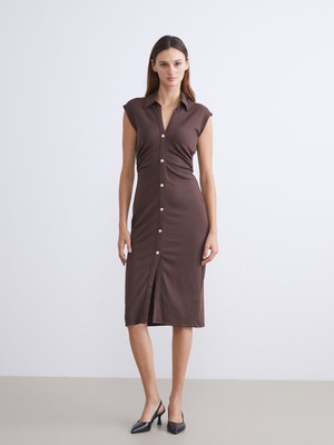 Lc Waikiki Yeni Sezon Büzgülü Gömlek Elbise