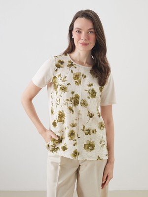 Lc Waikiki Yeni Sezon Bisiklet Yaka Çiçekli Bluz