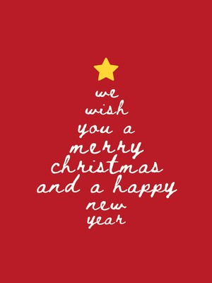 Fuart.Co Happy New Year Çam Ağacı Djital Baskı Noel Temalı Poster (Çerçevesiz) Nofu