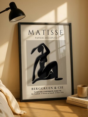 Fuart.Co Matisse Kadın Duruşu Siyah Matisse Sanat Serisi Dijital Baskı Poster (Çerçevesiz) Mtfu