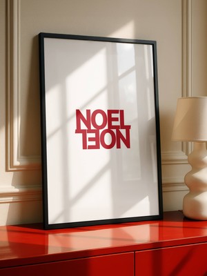 Fuart.Co Çift Noel Yazılı Djital Baskı Noel Temalı Poster (Çerçevesiz) Nofu