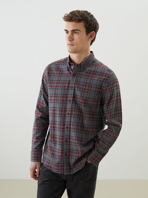 Lc Waikiki Yeni Sezon Regular Fit Uzun Kollu Ekose Armürlü Erkek Gömlek