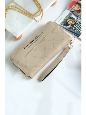 Choscale Telefon Bölmeli Tek Fermuarlı Yumuşak Dokulu Kartlıklı Cüzdan