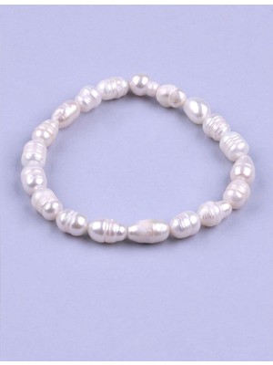 Taşmir Inci Doğal Taş Bileklik Misinalı Şekilsiz Kesim