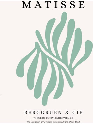 Fuart.Co Matisse Mint Palm Matisse Sanat Serisi Dijital Baskı Poster (Çerçevesiz) Mtfu