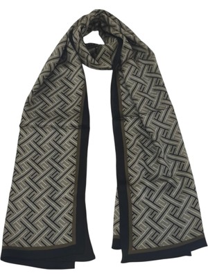 Fendi F  Desen  Vual Ipek Şal  Kahve Vizon