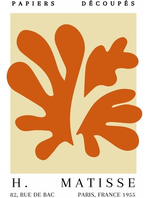 Fuart.Co Matisse Kiremit Mercan Matisse Sanat Serisi Dijital Baskı Poster (Çerçevesiz) Mtfu