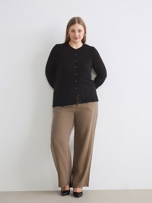 Lc Waikiki Yeni Sezon Büyük Beden Beli Lastikli Geniş Paça Kadın Pantolon