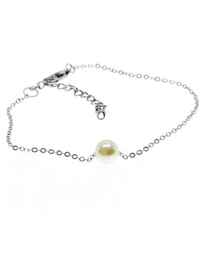 TRY Gümüş Renk Sf Zincir Incili Bijuteri Bileklik - 2873