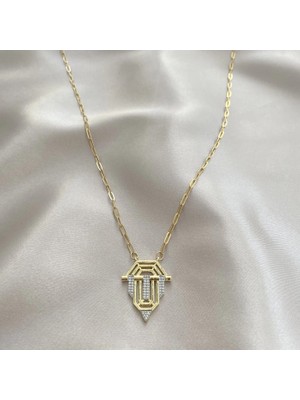 TRY Altın Renk Leyla Kolye Gold Bijuteri Kolye- 3182