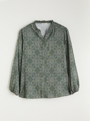 Lc Waikiki Yeni Sezon Kaçık Yaka Desenli Kadın Gömlek