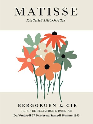 Fuart.Co Matisse Renkli Çiçekler Matisse Sanat Serisi Dijital Baskı Poster (Çerçevesiz) Mtfu