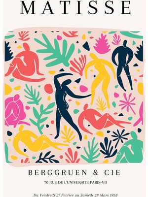 Fuart.Co Matisse Hayatın Dansı Matisse Sanat Serisi Dijital Baskı Poster (Çerçevesiz) Mtfu