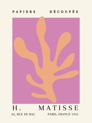 Fuart.Co Matisse Şeftali Mercan Matisse Sanat Serisi Dijital Baskı Poster (Çerçevesiz) Mtfu