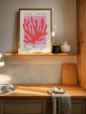 Fuart.Co Matisse Pembe Resif Matisse Sanat Serisi Dijital Baskı Poster (Çerçevesiz) Mtfu