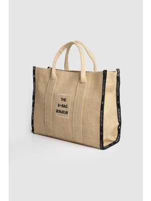 Septemmart Jerry Model Kadın Hasır Büyük Boy El ve Çapraz Çanta