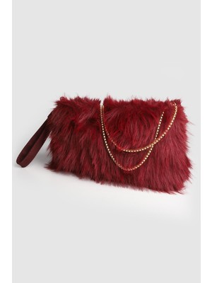 Septemmart Nalbe Model Portföy Hasır-Peluş Kadın Askılı Çanta