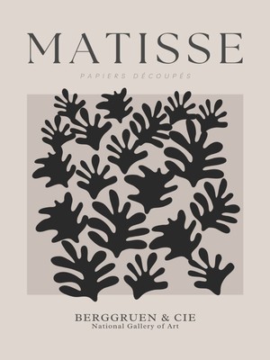 Fuart.Co Matisse Siyah Mercan Matisse Sanat Serisi Dijital Baskı Poster (Çerçevesiz) Mtfu