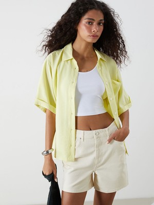 Lc Waikiki Yeni Sezon Modal Karışımlı Oversize Kadın Gömlek