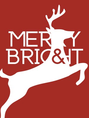 Fuart.Co Merry And Bright Geyikli Djital Baskı Noel Temalı Poster (Çerçevesiz) Nofu