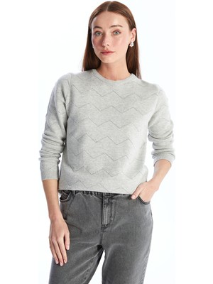 Lc Waikiki Yeni Sezon Bisiklet Yaka Desenli Kadın Triko Kazak