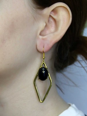 Esha Doğal Taş Oniks Doğal Taşlı Kadın Küpe EUKU34O