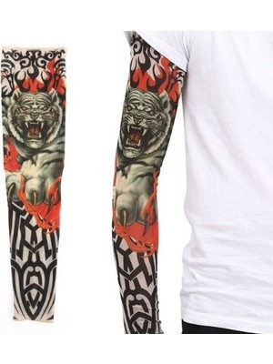 SHC4200 Giyilebilir Kol Dövmesi Çorap Dövme 3D Baskılı Kol Bacak Dövme 2 Adet Model 8