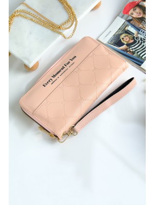 Choscale Telefon Bölmeli Tek Fermuarlı Yumuşak Dokulu Kartlıklı Cüzdan