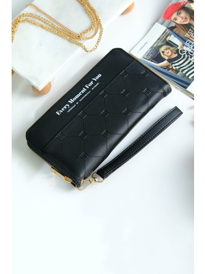 Choscale Telefon Bölmeli Tek Fermuarlı Yumuşak Dokulu Kartlıklı Cüzdan