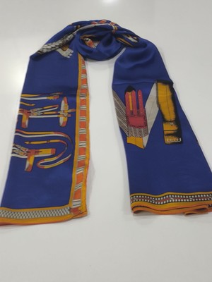 Hermes Vual Ipek Şal Kemer  Modeli Saks Turuncu