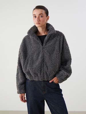 Lc Waikiki Yeni Sezon Gömlek Yaka Kadın Pelüş Mont