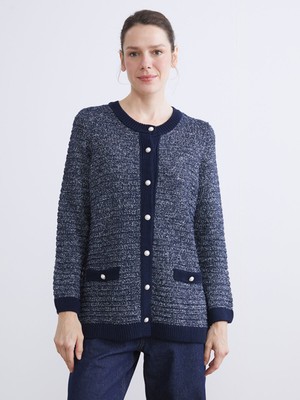 Lc Waikiki Yeni Sezon Bisiklet Yaka Desenli Kadın Triko Hırka