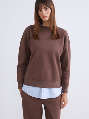 Lc Waikiki Yeni Sezon Nakışlı Oversize Kadın Kalın Sweatshirt