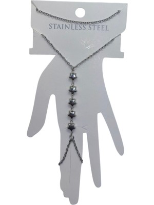 TRY Gümüş Renk 5 Yıldız Çelik Şahmeran - 3507