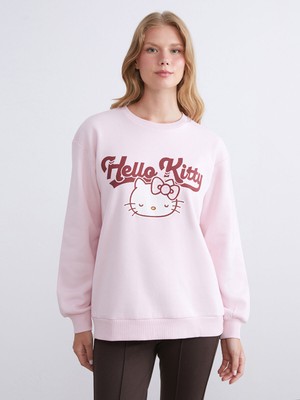 Lc Waikiki Yeni Sezon Hello Kitty Baskılı Oversize Kadın Kalın Sweatshirt