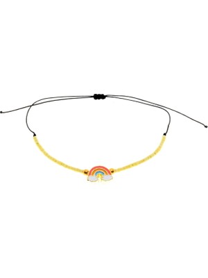 TRY Altın Renk Mineli Gökkuşağı Model Miyuki Bileklik - 2932