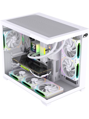 Next Gaming Orion Cube XL 6x Argb Fan Kumanda ve Kontrolcü M-Atx Boş Bilgisayar Kasası Beyaz