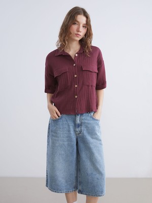 Lc Waikiki Yeni Sezon Dokulu Müslin Kadın Gömlek