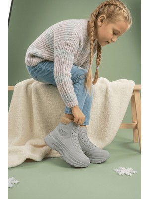 Zerenyus ZR-123 Süper Hafif Ortopedik Kürk Astarlı Kız Çocuk Spor Bot - Buz