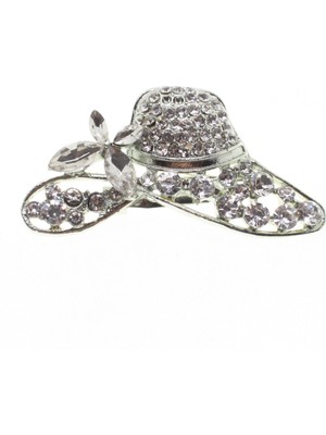 TRY Gümüş Renk Şapka Model Broş - 1723