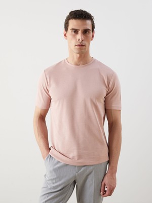 Lc Waikiki Yeni Sezon Bisiklet Yaka Kısa Kollu Erkek Dokulu Tişört