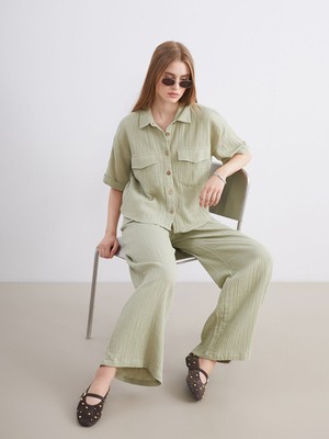 Lc Waikiki Yeni Sezon Dokulu Müslin Kadın Gömlek