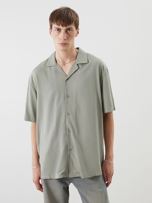 Lc Waikiki Yeni Sezon Rahat Kalıp Resort Yaka Kısa Kollu Keten Karışımlı Erkek Gömlek