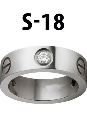 TRY Kartier Taşlı Yüzük Silver Renk 18 Numara