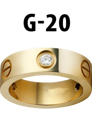 TRY Kartier Taşlı Yüzük Gold Renk 20 Numara