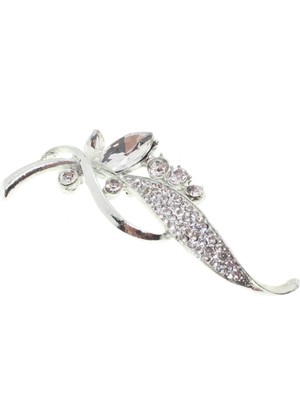 TRY Gümüş Renk Mekik  Model Broş - 1735
