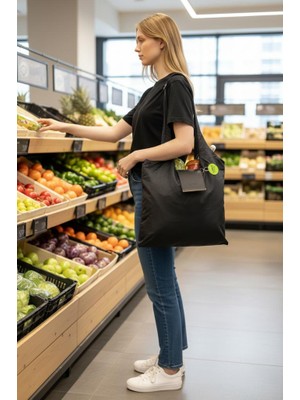 Baginn Kapsül Çanta Omuz Çantası Alışveriş Çantası Shopping Bag Ince Paraşüt Kumaş