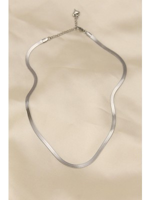 Stainles Steel 316L Çelik Silver Renk 45 cm Italyan Zincir Model Kolye